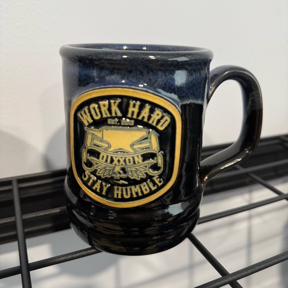 RARE Dixxon Work Hard Stay Humble Black Mug, Deneen Pottery - Picture 8 of 13